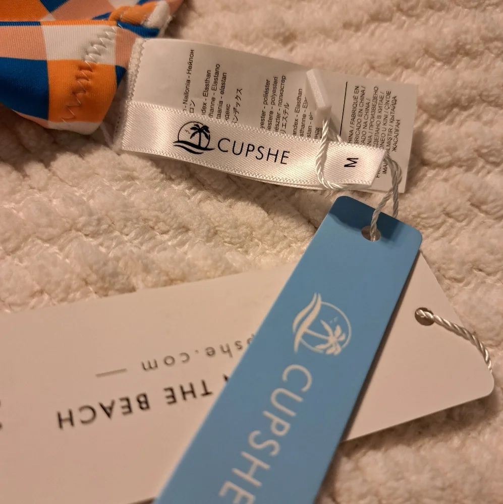 Cupshe Jaida Checkered Bikini Top Size M - Picture 3 of 8